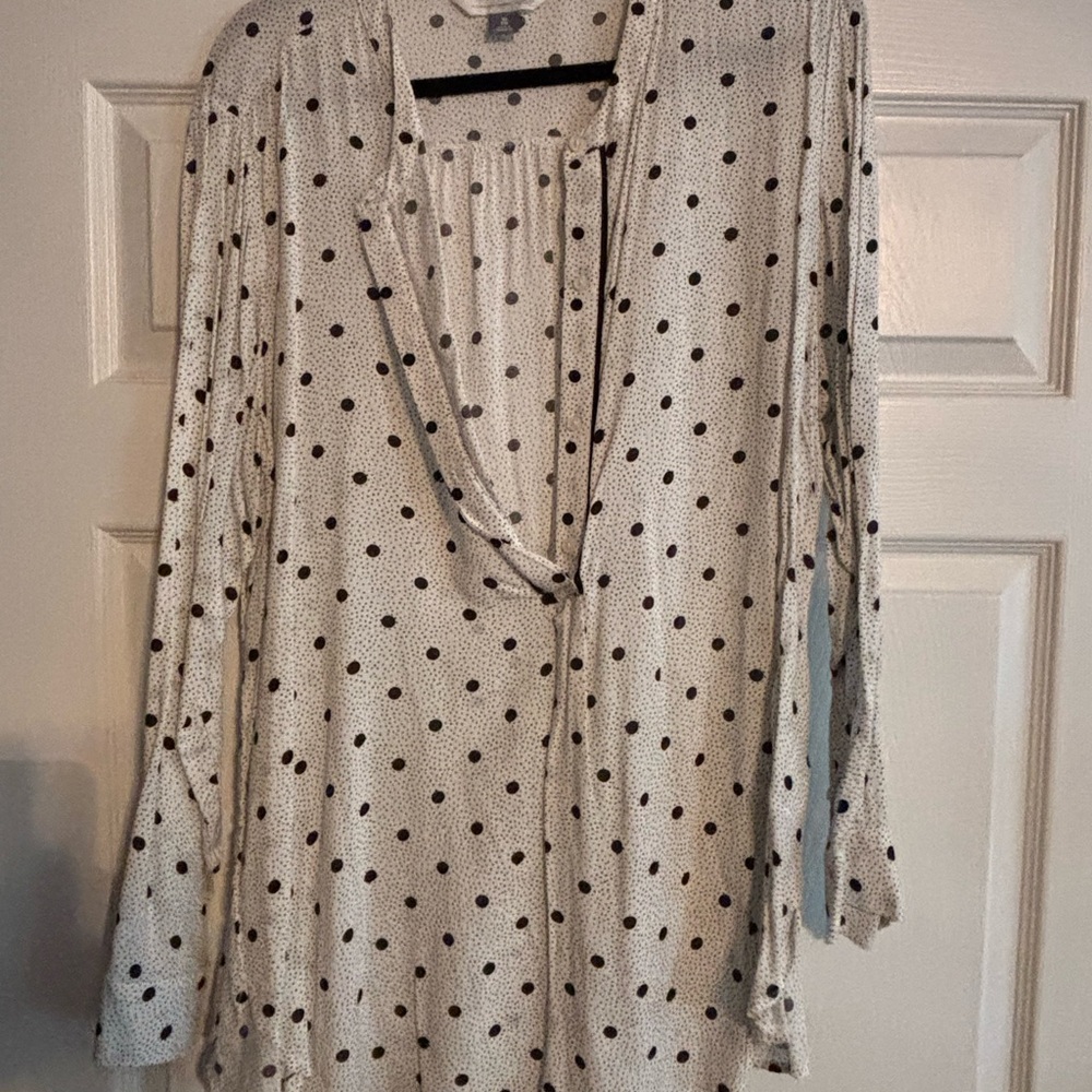 Old Navy Black Polka Dot Blouse